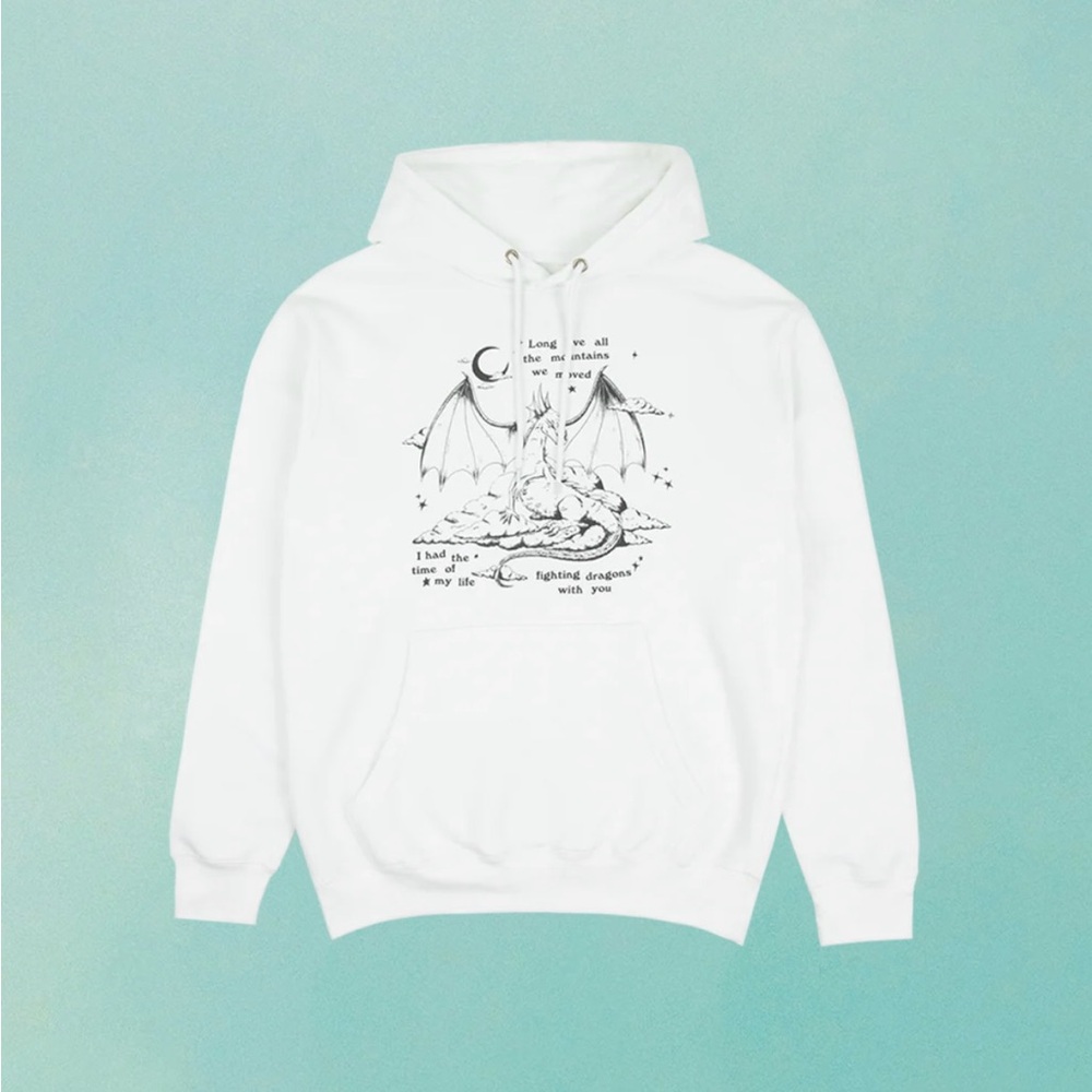 Taylor Swift Fighting Dragons With You White Hoodie